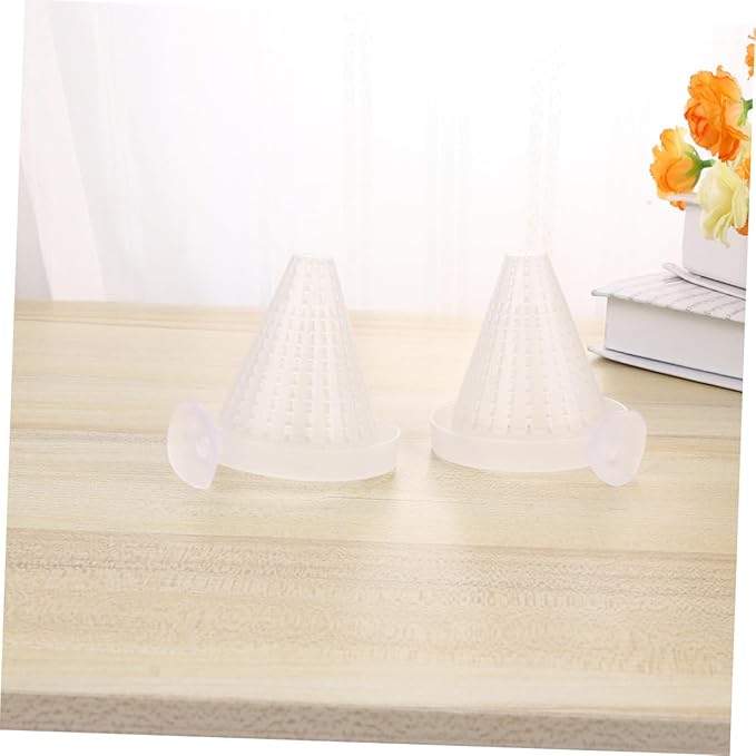 FOMIYES 3pcs Automatic Fish Feeder Red Worm Cup Cone Feeder Suction Aquarium Tank Feeding Cup for Small Fish Aquatic Pets