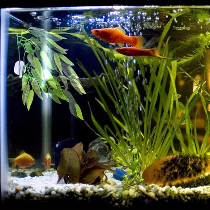 Artificial Aquarium Plants 2Pcs Realistic Rattan Plastic Fish Tank Decorations with Suction Cups for Freshwater and Saltwater Tanks Home Office Bar