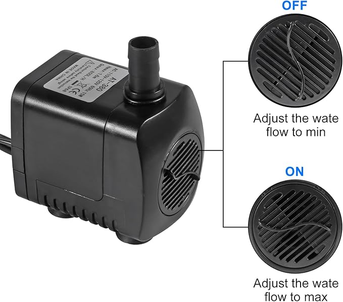 Submersible Water Fountain Pump 15W with LED Lights Aquarium Fish Tank Water Pump 260GPH for Aquarium Pond Statuary Gardens Water Feature Outdoor Fountain