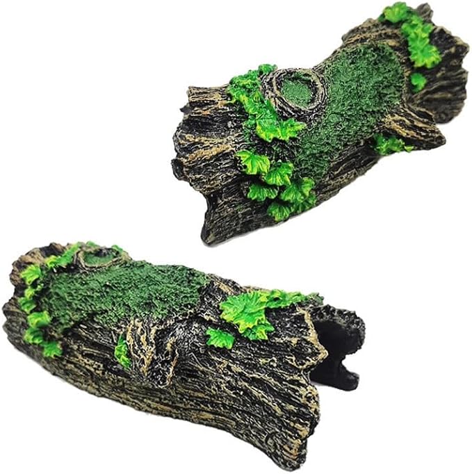 YZHZOM Resin Aquarium Wood Small Reptile Hide Aquarium cave Betta Log Aquarium Ornament pleco cave Snake Hideout (Tree bark)