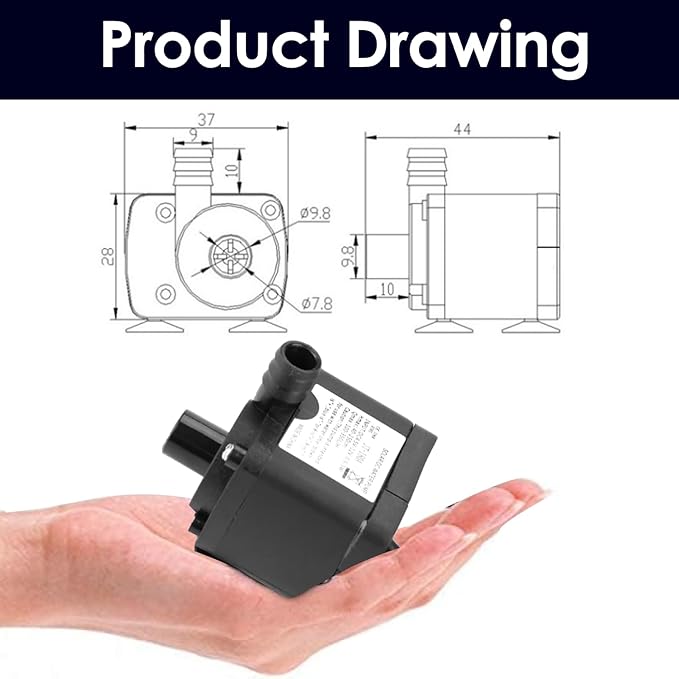 Mini DC 12V Brushless Submersible 350L/H JT-180A-12 Brushless Motor for Fish Water Cooling