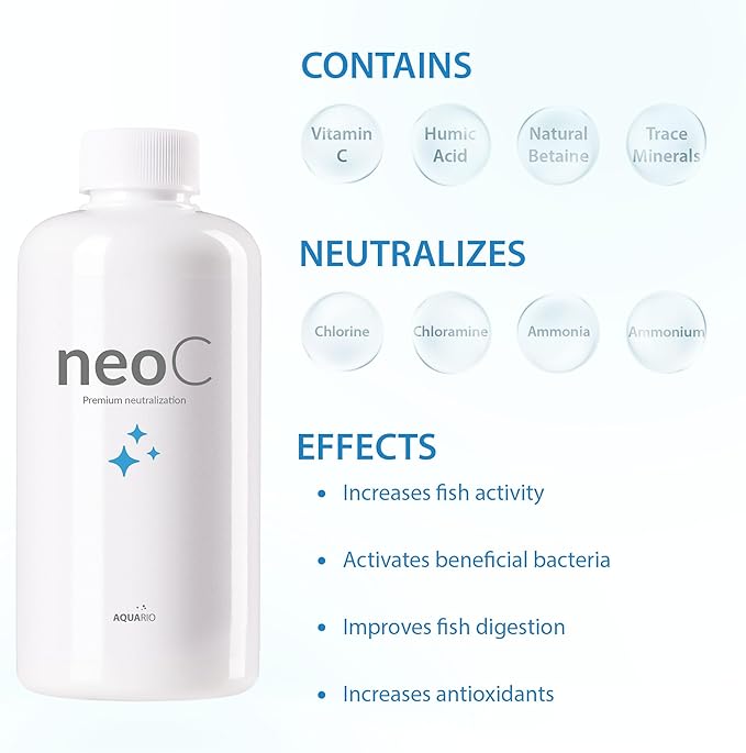 Aquario Neo C – Ammonia Neutralizer for Fish Tank and Chlorine Remover, Liquid Conditioner for Freshwater Fish Tank - Water Conditioner for Aquarium Tank - 300ml