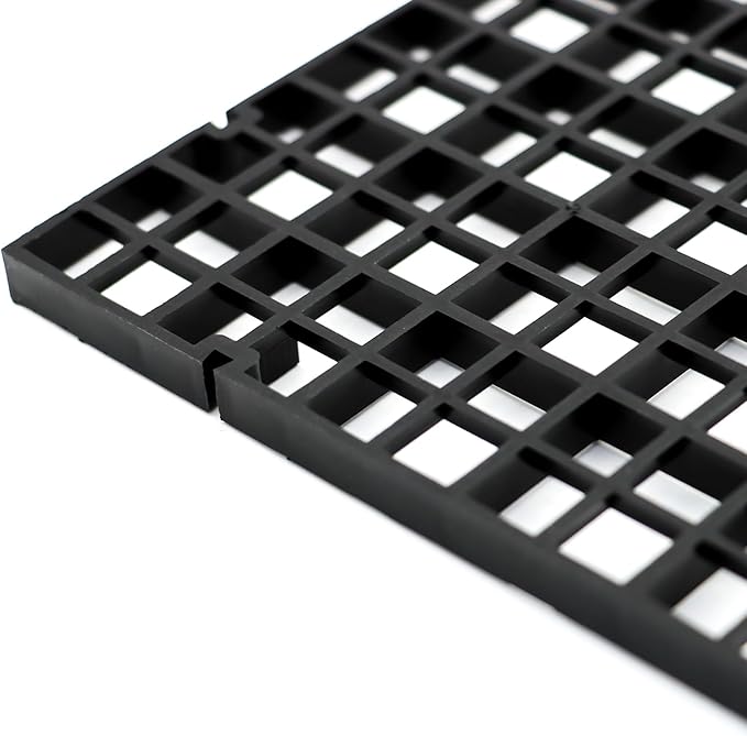 ALEGI 24 Pcs Aquarium Fish Tank Divider Plastic Egg Crate Aquarium Filter Bottom Tray Grid Isolation Board Partition Net Pane Separator (L 24pcs Black)