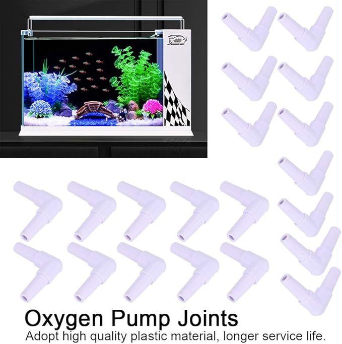 GLOGLOW Plastic Hose Barb Fittings, 20pcs Hose Barb 90 Degree L Right Angle Elbow Union Fitting Water Fuel Air Aquarium Joints Increasing Oxygen Pump Tubing Connectors