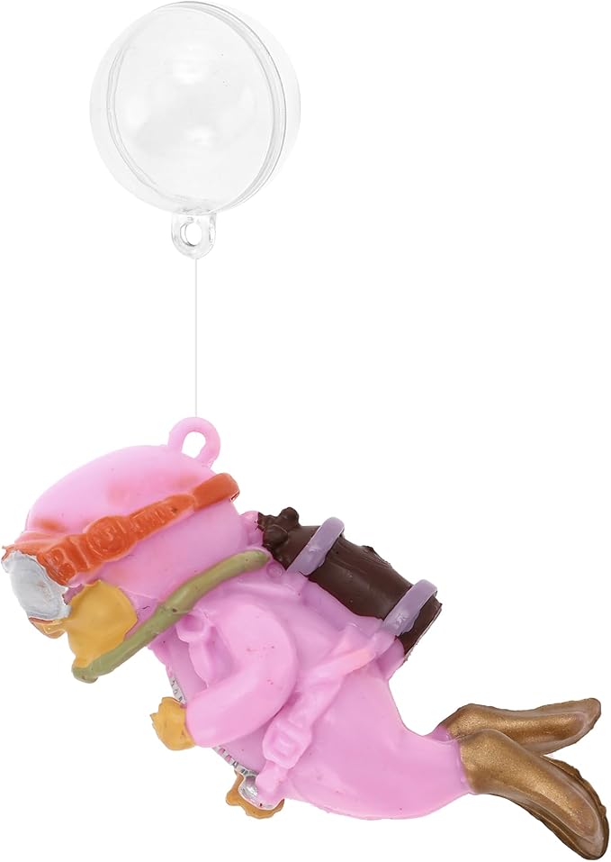 Diver Aquarium Decorations, Floating Diver Fish Tank Decorations, Floating Cartoon Diver Decor, Fun Floating Fish Decoration, PVC Diver Decoration, Purple, 1 Set