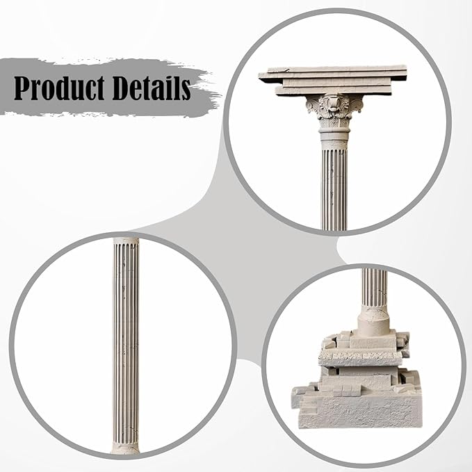 Baoblaze Roman Column Decoration Realistic Resin Aquarium Decor Fish Tank Accessories Landscape Decoration Roman Pillar Decor 18.5cm, Set A