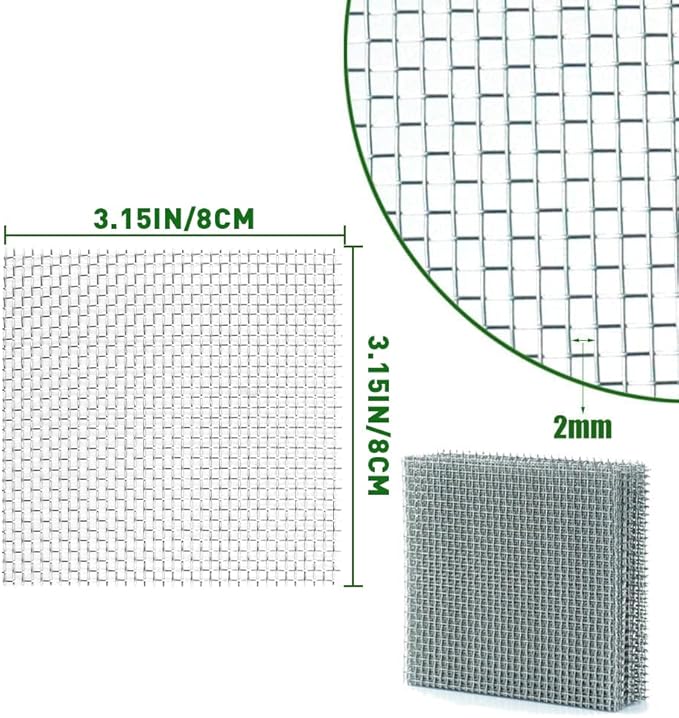LINLAN 9 Pieces 3.1X3.1in (8X8cm) Aquarium Moss Mesh, 304 Stainless Steel Aquatic Moss Wall, Easy to Cut, for Fixing and Propagating Aquatic Mosses, DIY Aquarium Filtration, and Aquascaping