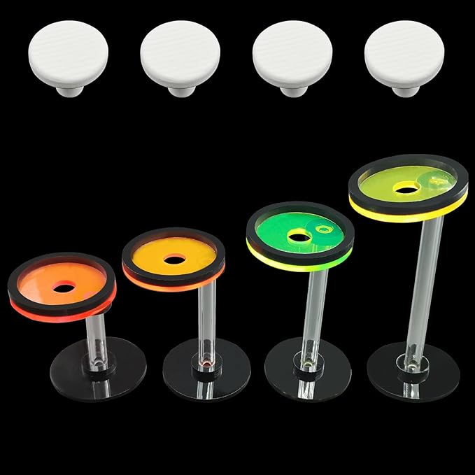 Fluorescent Acrylic Coral frag Rack,Live Coral Reef frag Bracket,frag Plugs Holder for Coral, This Set Contains Four columnar Acrylic Holders and Four White Premium Ceramic Bases