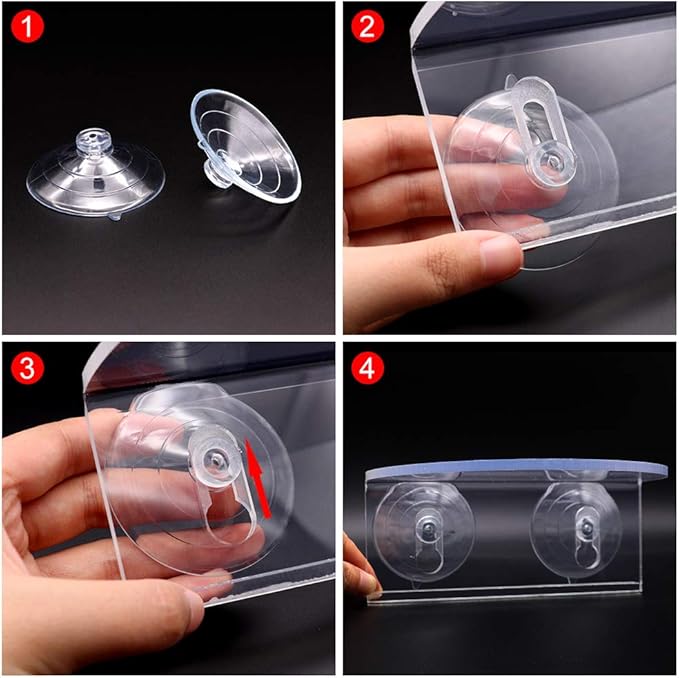 SLSON 2Pack Aquarium Shelf,Transparent Acrylic Ledge Plants Holder for Substrate and Live Plants,with Strong Suction Cups for Fish Tank Multi-layer Decorations
