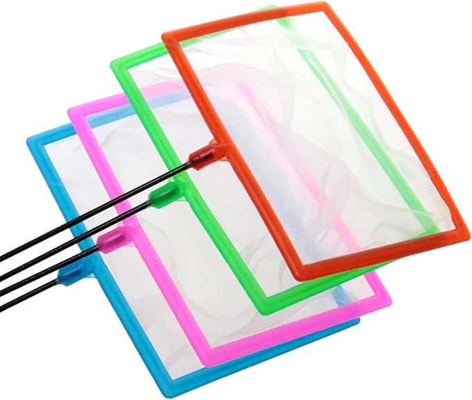 Aquarium Fish Net Mini Baby Anti-Collision Shrimp Net for All Fish Small Fish Fine Net Square Mini Brine Shrimp Net Color Mix 3pcs