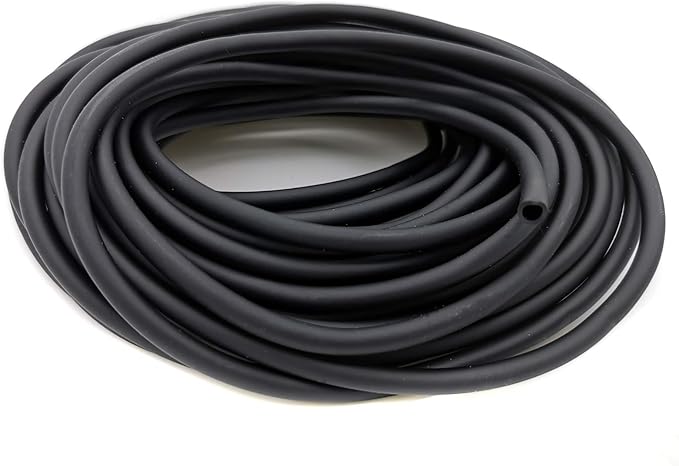 JIH Aquarium 50 Feet Standard 3/16" Black Flexible Airline Tubing with Black Plastic Connectors for Fish Tank,Terrariums, and Hydroponics