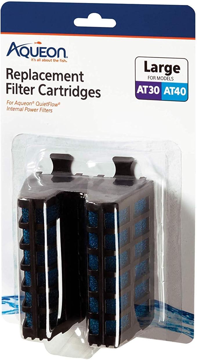Aqueon 6 Count Replacement Internal Filter Cartridges, Large, for QuietFlow Internal Filter AT30 and AT40