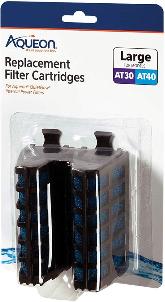Aqueon 6 Count Replacement Internal Filter Cartridges, Large, for QuietFlow Internal Filter AT30 and AT40