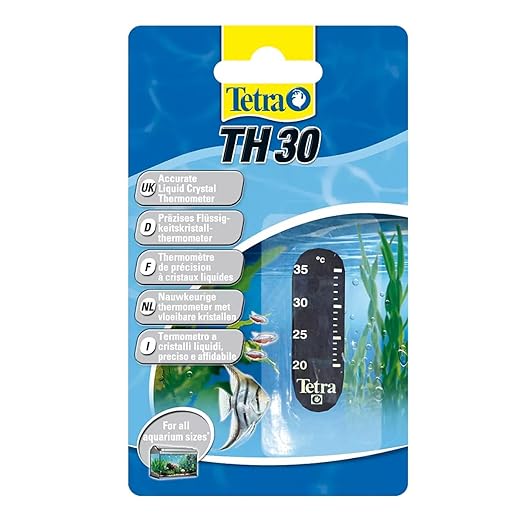 Tetra TH 30 Aquarium Thermometer, Precise Liquid Thermometer for Attaching Outside on The Aquarium Pane, Pack of 1