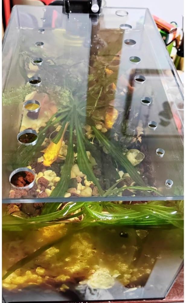 Rygcrud Acrylic Canopy Aquarium Hood, Rectangle Cat Proof Fish Tank Top Cover, Ventilation Transparency Panel Cuttable Lid Anti-Jumping(80x20x3cm)