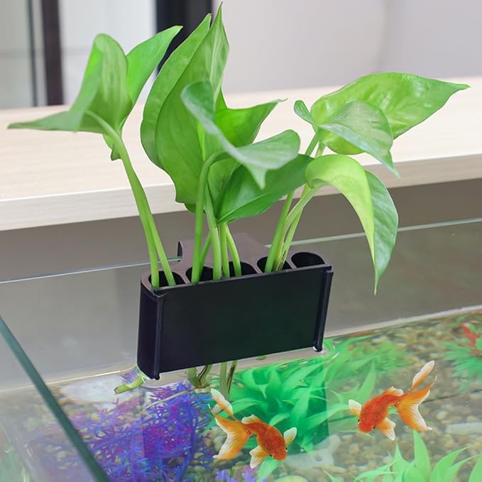 Aquarium Plant Holder，Plastic Fish Tank Plant Holder，Hanging Aquarium Planter Cup for Fish Tank Live Plants