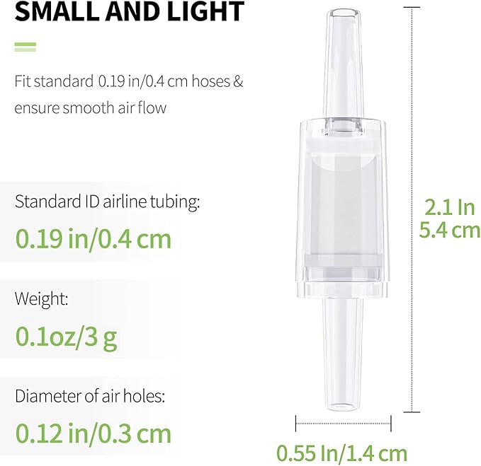 Pawfly Aquarium Check Valves Plastic One Way Non-Return Check Valve for Fish Tank