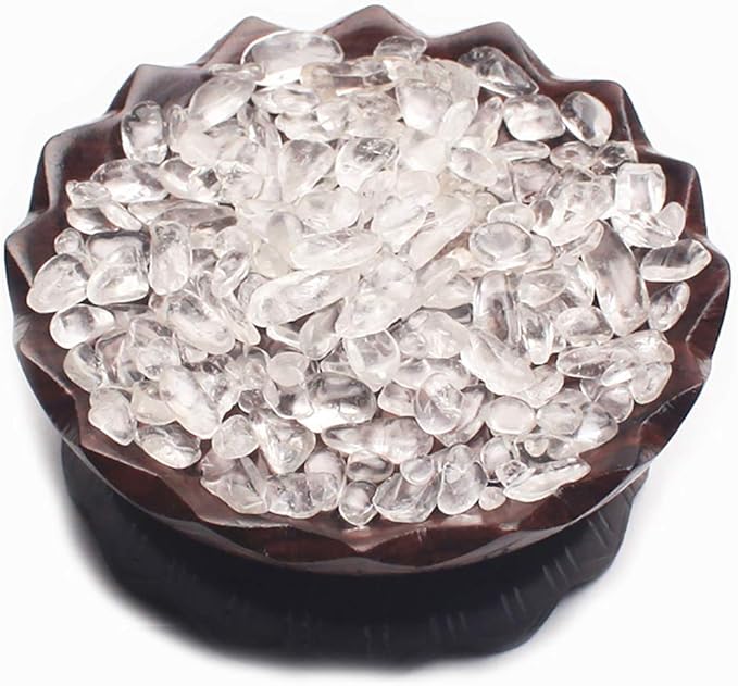 WAYBER 2 Lbs/920g Natural White Clear Quartz Crystal Stones Irregular Aquarium Pebble Decorative Rocks Gravels Sands for Turtle Tank//Terrarium/Flowerpot/Vase Decoration (Fill 2 Cups)