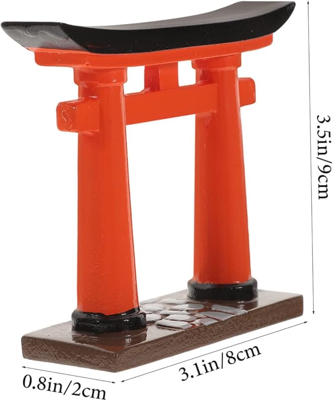 UKCOCO Miniature Shinto Gate Garden Decor Japanese Style Fish Tank Ornament Zen Micro Landscape Prop for Aquarium and Sand Table Decoration