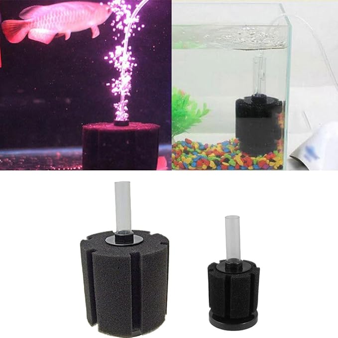 4 Pack Quiet Aquarium Sponge Filter for 10 Gallon Tank - Weighted Base Biological Filtration Sponge for Betta Shrimp Fry Breeding