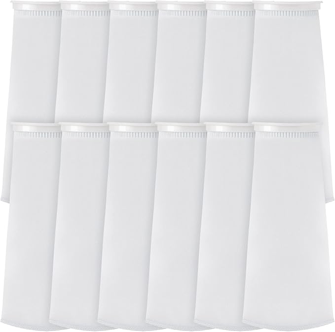 Tudomro 16 Pack 4 Inch Ring Filter Socks 200 μm Aquarium Sump Pool Filter Sock for Fish Tank Freshwater Saltwater Aquarium