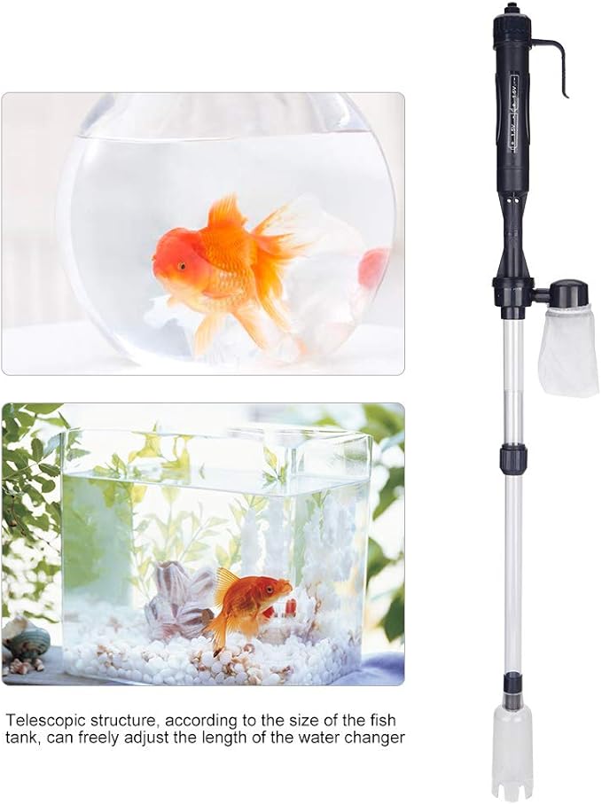 Electric Fish Tank Aquarium Gravel Cleaner Vacuum Sand Washer Cleaning Pump Device Multi Functional Water Changer Filter Suction Fish Waste for Aquarium Maintenance ABS Material