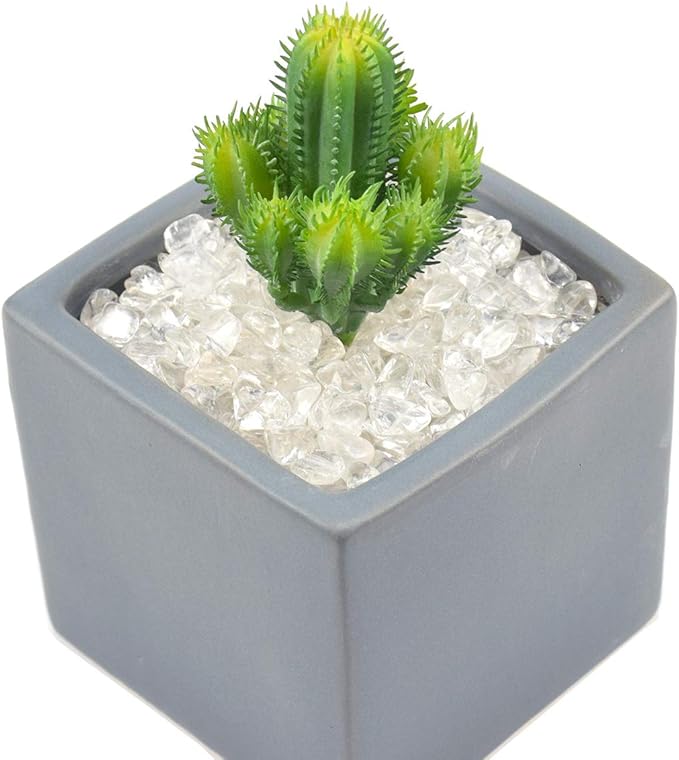 WAYBER 2 Lbs/920g Natural White Clear Quartz Crystal Stones Irregular Aquarium Pebble Decorative Rocks Gravels Sands for Turtle Tank//Terrarium/Flowerpot/Vase Decoration (Fill 2 Cups)