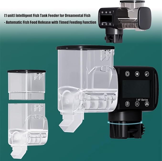 Automatic Fish Feeder for Aquariums Programmable Timer with Large Capacity Quiet Feeding Tool for Small Fishtanks