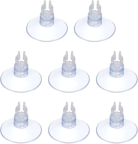 Aquarium Suction Cups, Fish Tank Suction Cups Clips Airline Tube Holders Clamps (Plastic, 8Pcs, Clear) for 0.2" Fish Tank Airline Tubing Binding Moss Shrimp Nest, 5x25MM