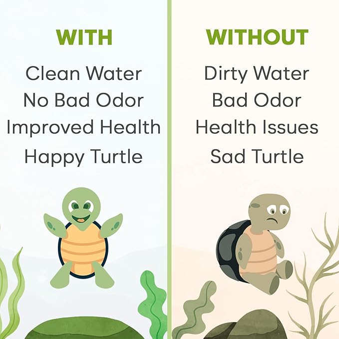 Turtle Tank Filter Cartridges Pack of 4, Medium, Double-Sided with Activated Carbon, Crystal Clear Water, for Deluxe and Premium Aquatic Turtle Tank Filter