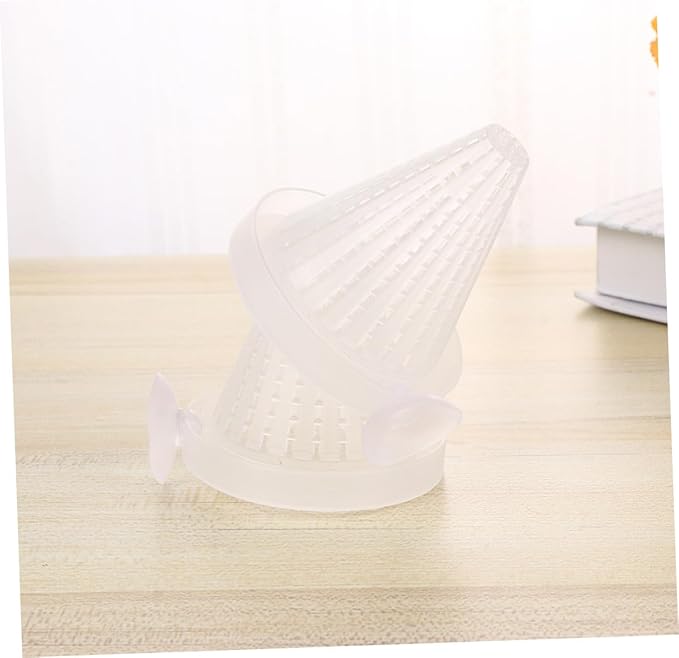 VILLCASE 3pcs Aquarium Red Worm Feeder Cone Automatic Fish Feeding Cups with Suction for Tank Shrimp and Live Fish Feeding