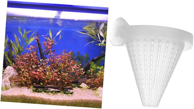 VILLCASE 3pcs Aquarium Red Worm Feeder Cone Automatic Fish Feeding Cups with Suction for Tank Shrimp and Live Fish Feeding