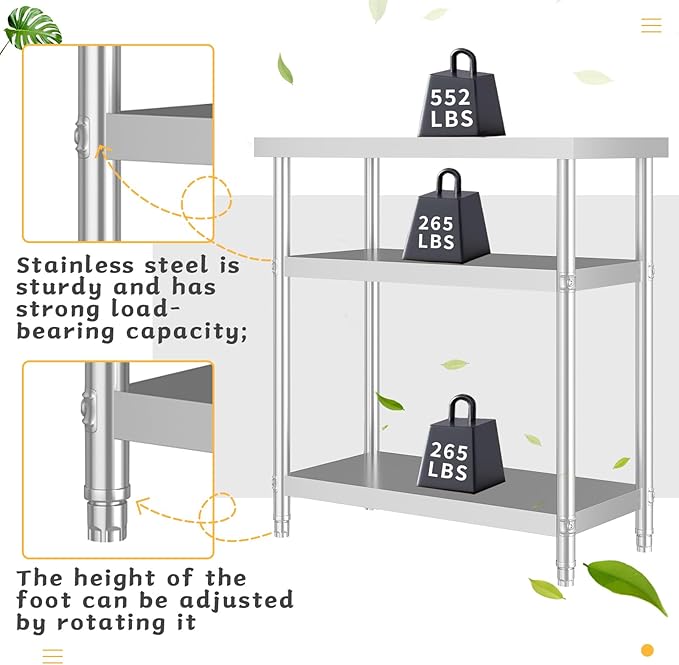 Stainless Steel 20-29-30 Gallon Fish Tank Stand 20+ Gallon Aquarium Stand Long Aquarium Table Double Fish Tank Shelf Terrarium Stand 31.5" L*15.75" W Tabletop