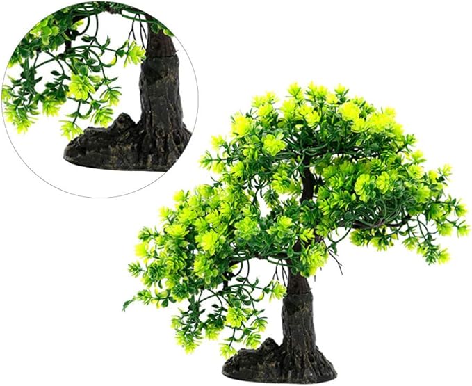balacoo Artificial Tree Decor for Fish Tank Green Resin Aquarium Decoration Underwater Plant Ornament Safe for Aquariums Easy to Clean Fish Habitat