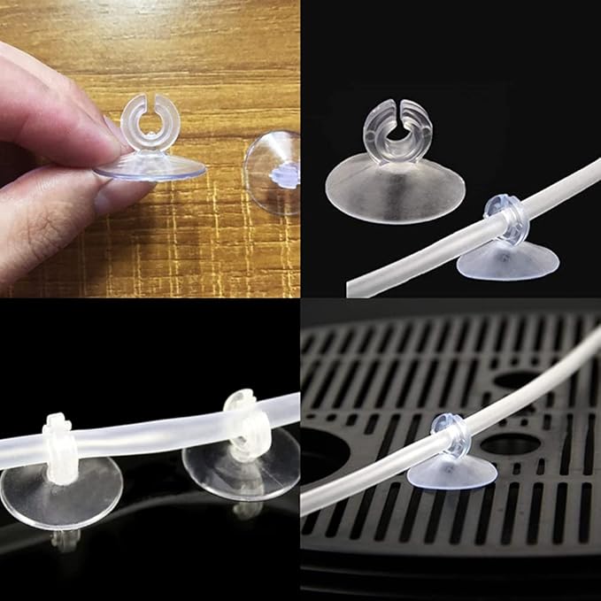 40Pcs Aquarium Suction Cups Clear Fish Tank Hose Clamps Suction Cup Clips Airline Tube Holders Fish Tank Holders Clips for Fish Tank Tubing