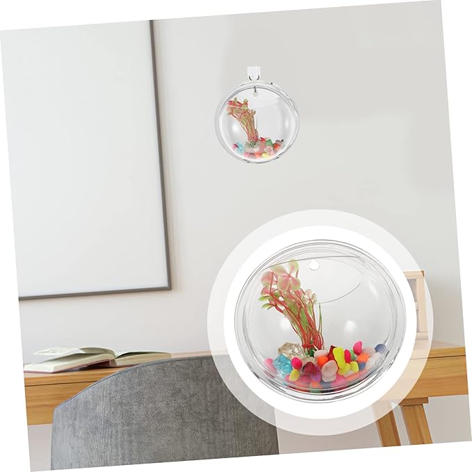Wall Goldfish Bowl Wall Hanging Fish Bowl Fish Bowls for Centerpieces Hanging Hydroponic Planter Wall Fish Tank Acrylic Flower Vase Planters Indoor Acrylic Vases Large Water Tank