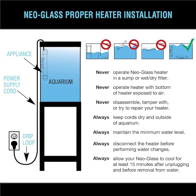 Cobalt Aquatics Neo-Glass Aquarium Heater, 300w (up to 80 gal)