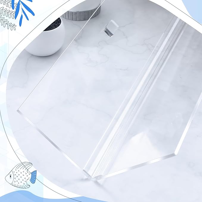 Juexica Aquarium Lids Acrylic Canopy 2 Pieces Set 22.95 x 16.61 x 0.28 Inch for 75/90/110 Gallon with Center Brace Aquariums Cover Fish Tank Lid with a Hook Knife, Clear
