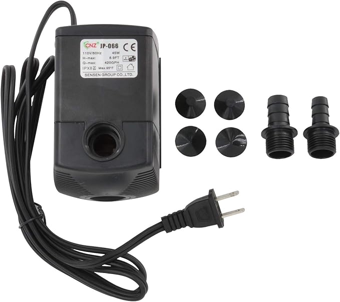 CNZ JP-066 420gph Submersible Pump for Aquarium Small Fountain Hydroponic