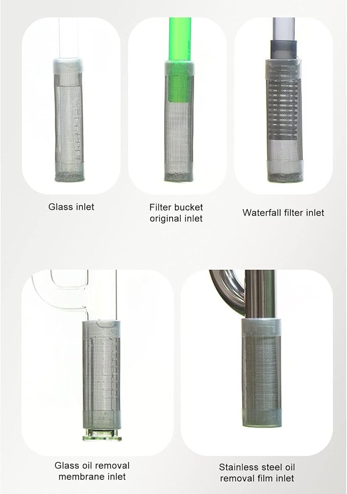 Naroote Shrimp Filter, Stainless Steel Aquarium Filter Intake Guard Mesh Cover Shrimp Tank Filter Fine Pores Design for Fish and Shrimp