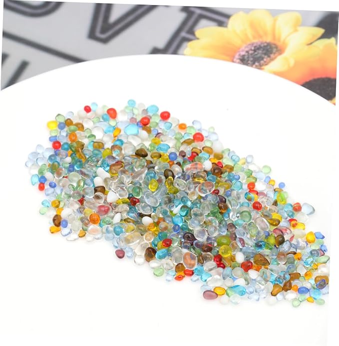 1pack Colorful Glass Sand Decorative Stones for Fish Tank Aquarium Landscape Layout Gravel Safe for Fresh and for Aquatic Decor and Styling