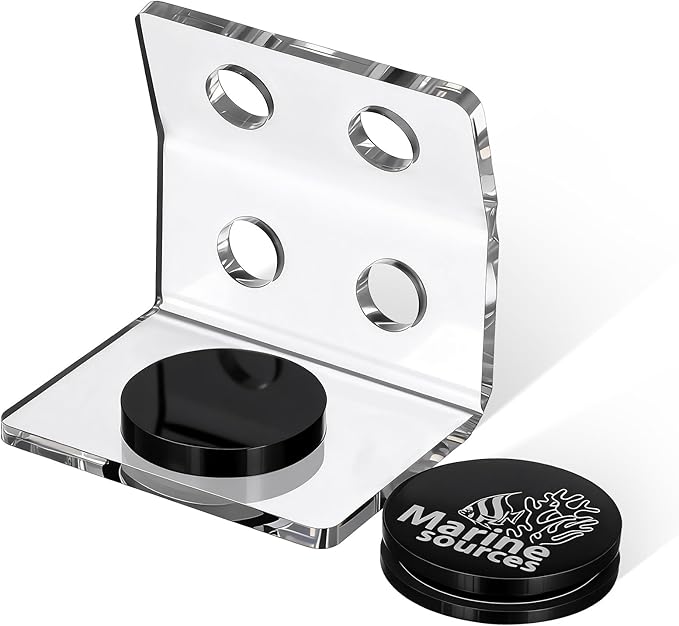 Balacoo Magnetic Coral Frag Holder, 4 Holes Acrylic Aquarium Coral Frag Rack with Strong Magnetic Suction Cup for Fish Tank Aquarium Plant Holder