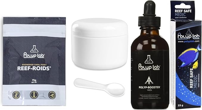 Polyp Lab Reef-Roids Polyp-Booster Polyplab Medic Coral Fish Food (75G + Medic 33G + Booster 100ml)