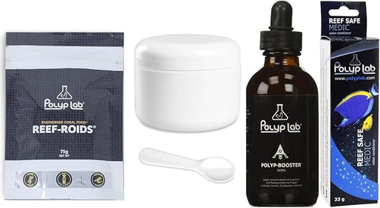 Polyp Lab Reef-Roids Polyp-Booster Polyplab Medic Coral Fish Food (75G + Medic 33G + Booster 100ml)