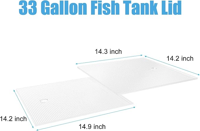 Thickened Fish Tank Lid，28.3×14.9×0.2 Inch Acrylic Aquarium Cover Hood for 33 Gallon Fish Tanks Prevent Fish Jumping Out (Lid-33Gallon)