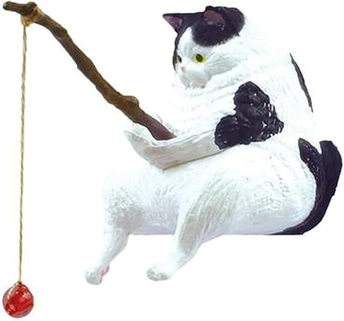 Aquarium Figurines Decorations Miniature Animal Ornaments Set Small Fishing Cat Landscaping Accessories For Fish Tanks Fishing Cat Figurine Animal Aquarium Decorations Aquarium Decor Betta Fish Tanks