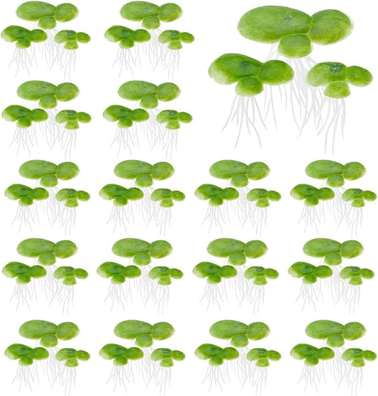 SUPERFINDINGS 90PCS 3 Sizes Artificial Floating Duckweed Plastic Aquarium Floating Plant Artificial Floatings Plants Fish Tank Plant Simulation Floatings Plants for Fish Tank Aquariums