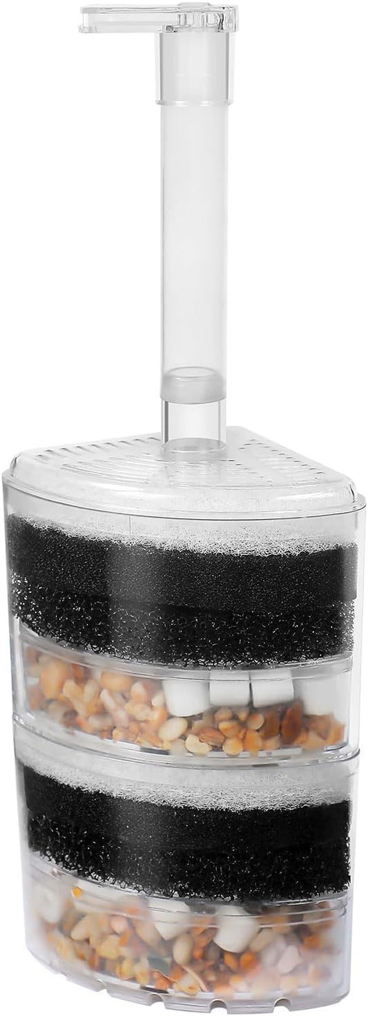 AQUANEAT Sponge Filter, Aquarium Air Driven Corner Filter Sponge for Fry Shrimp Nano Fish Tank