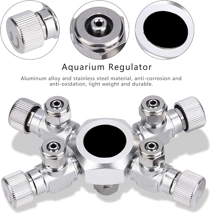 Zerodis CO2 Splitter Multi Ways Distributor CO2 Multi Pass Splitter Aquarium Regulator CO2 Splitter Valve for Fish (4 Ways)