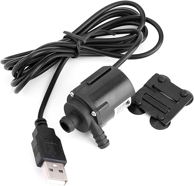 USB Mini Water Pump, DC 6V 0.6 to 1.8W 150L/H Small Fountain Pump, Brushless Mini Submersible Water Pump, Ultra Quiet Submersible Fountain Pump for Aquarium, Fish Tank